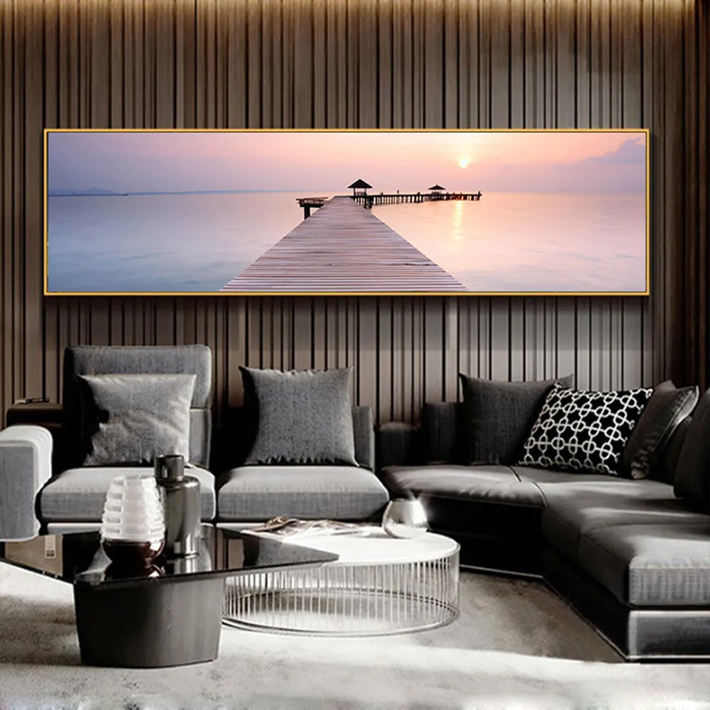 Large Sunsets Natural Seascape Beach Painting Wall Decor Posters Landscape Canvas Prints Art Pictures Living Room Modern Cuadros