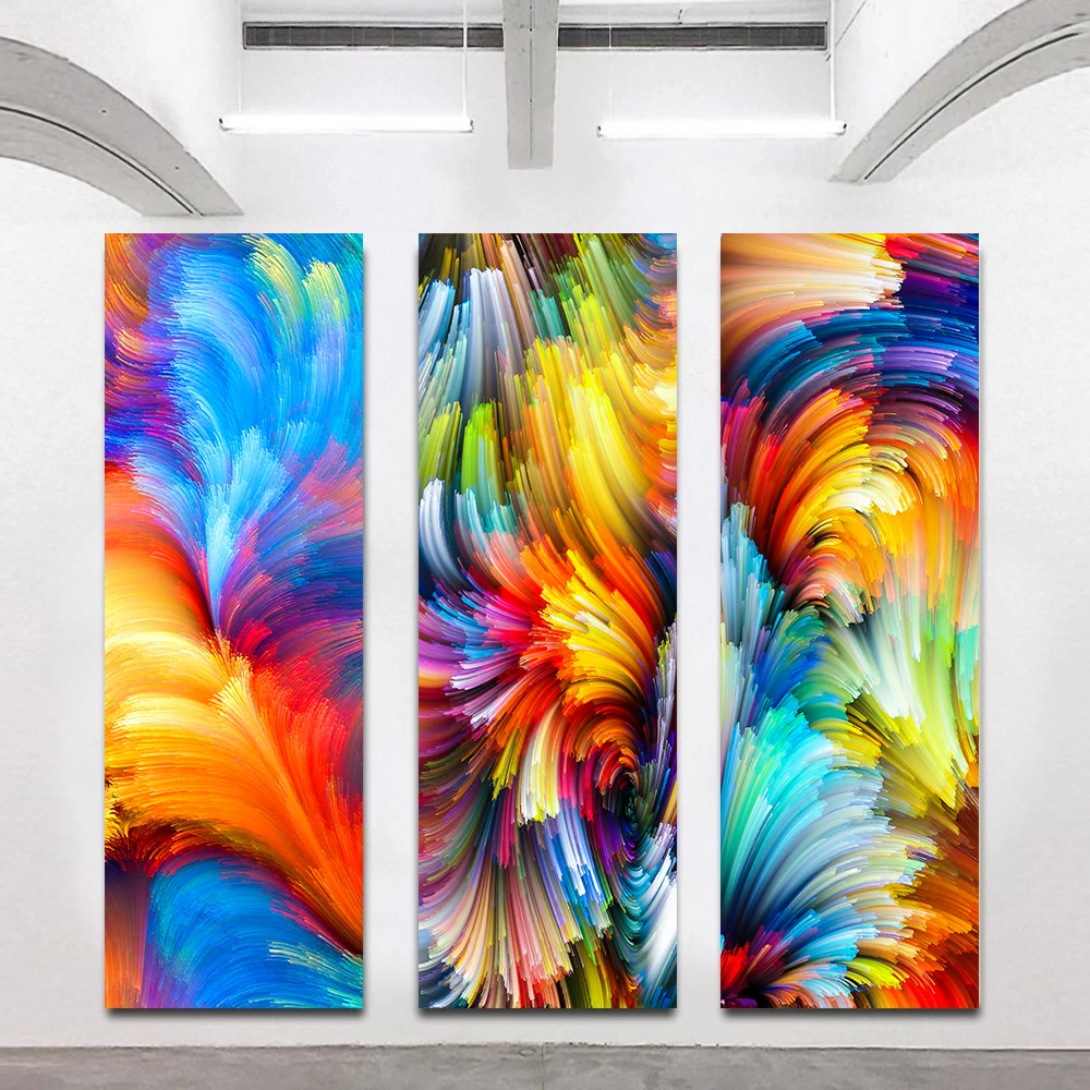 Larger Size Abstract Art Canvas Painting Colorful Clouds Modern Wall Pictures Canvas Prints Poster For Living Room Home Decor