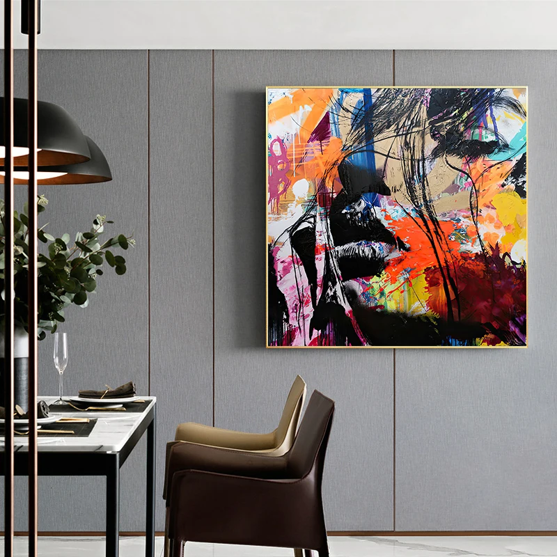 130*130cm Nielly Francoise Portrait Oil Painting Abstract Women Face Canvas Painting Wall Art Posters Prints Home Decor Picture