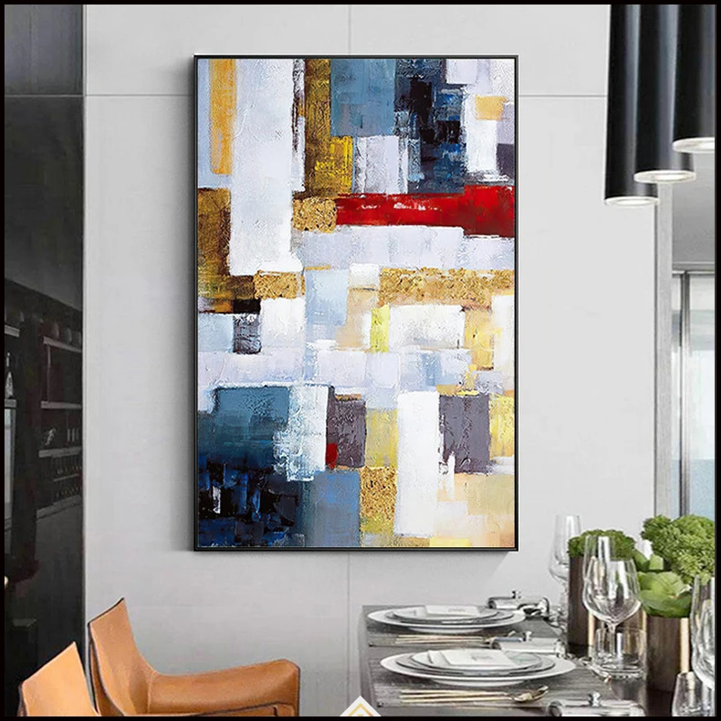 Canvas Wall Art Colorful Oil Paintings  Hand Paint Wall Decor for Bedroom Living Room