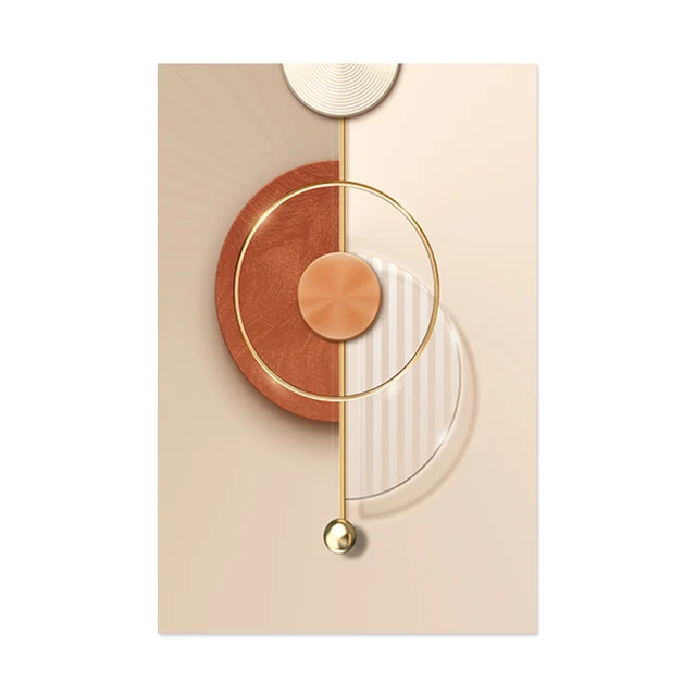 Modern Abstract Geometric Gold Posters Luxury Wall Art Canvas Print Pictures