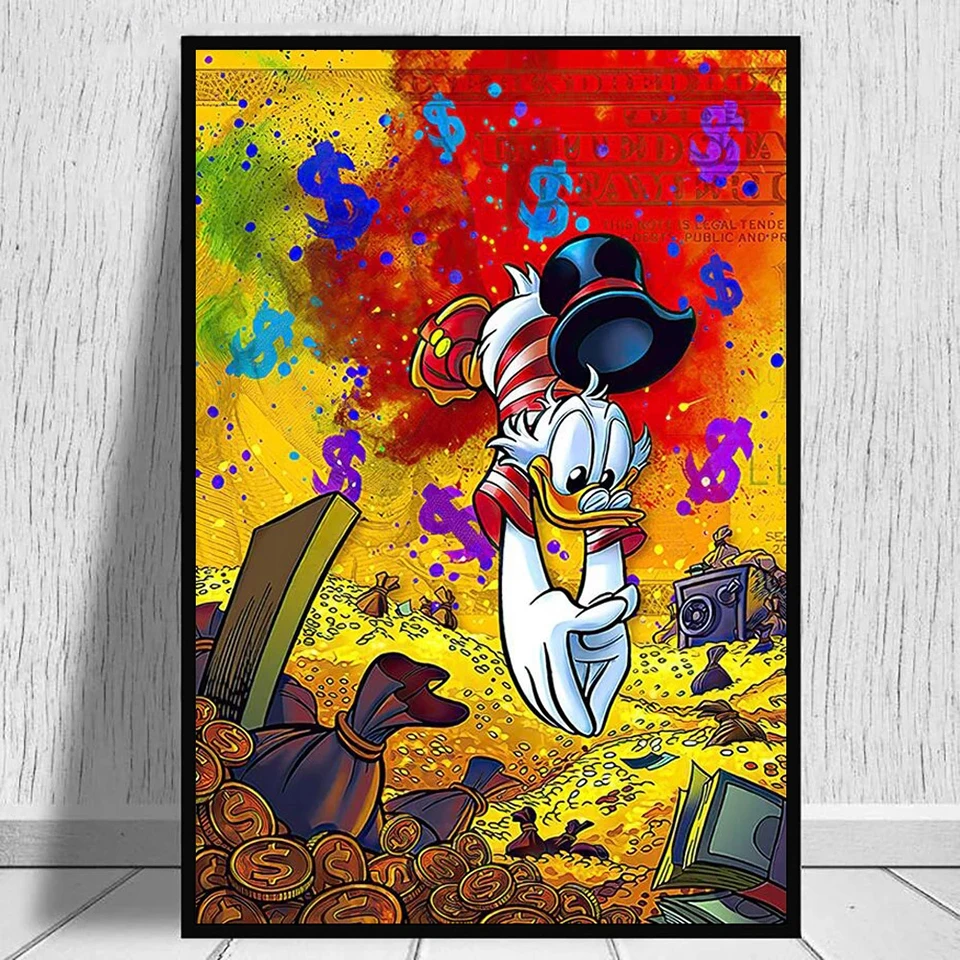 Disney Diamond Art Mickey Mouse And Donald Duck Diamond Painting 5D Full Drill Kit Graffiti Banksy Decor Rhinestones Pictures