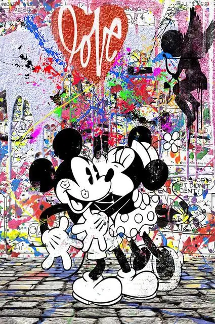 Disney Diamond Art Mickey Mouse And Donald Duck Diamond Painting 5D Full Drill Kit Graffiti Banksy Decor Rhinestones Pictures