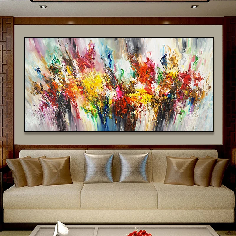 Decorative Paintings Abstract Art Colorful Pictures Canvas Painting Flower Posters Prints Cuadros Wall Art For Living Room Decor