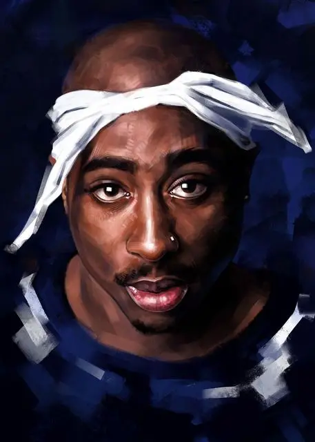 Hip Hop Singer Tupac Shakur Oil Painting on Canvas Portrait Posters Prints Wall Pictures for Living Room Home Wall Cuadros Decor