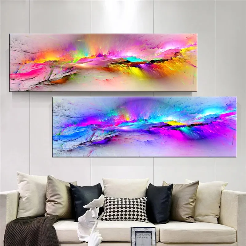 Abstract Canvas Painting Purple Cloud Posters Canvas Art Prints Nordic Wall Art