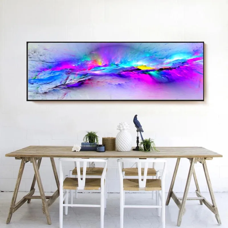 Abstract Canvas Painting Purple Cloud Posters Canvas Art Prints Nordic Wall Art
