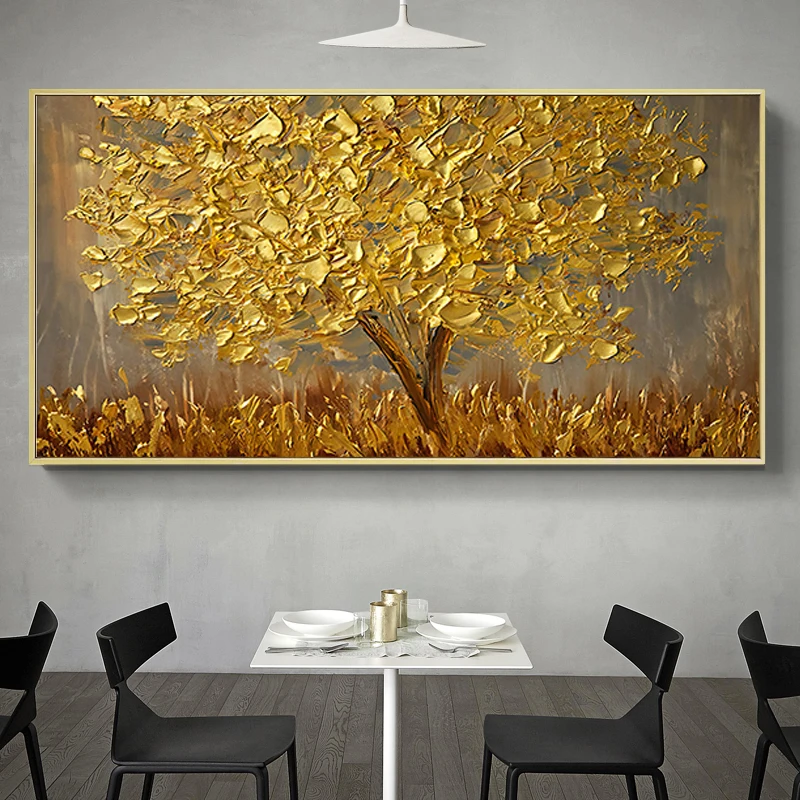 Abstract Tree Flower Luxury Canvas Painting Large Size Posters Minimalism Wall Art Picture Modern Living Room Home Decor