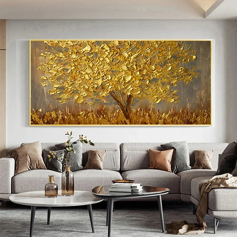 Abstract Tree Flower Luxury Canvas Painting Large Size Posters Minimalism Wall Art Picture Modern Living Room Home Decor