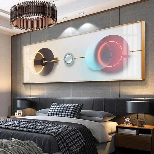 Big Size Nordic Luxury Golden Canvas Painting Wall Art Abstract Solid Geometry Modern Art Ribbon Posters and Prints Home