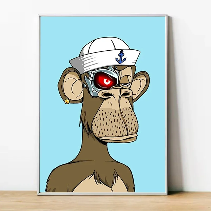 Poster NFT Monkey Wall Decoration for Home Decorations for the Room Large Paintings Modern Living Room Decoration Canvas Decor