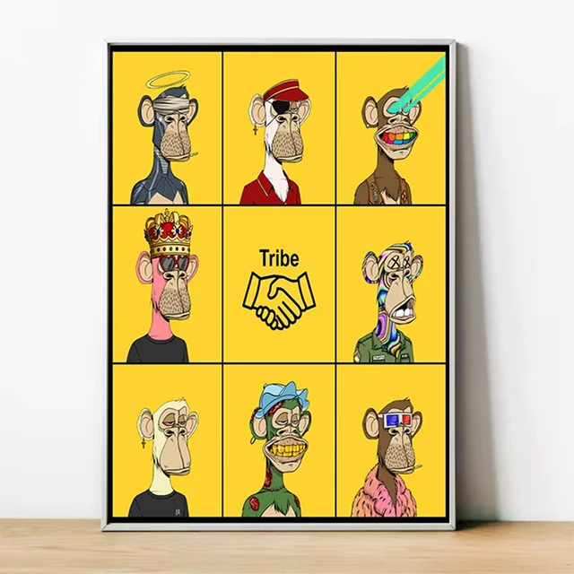 Poster NFT Monkey Wall Decoration for Home Decorations for the Room Large Paintings Modern Living Room Decoration Canvas Decor