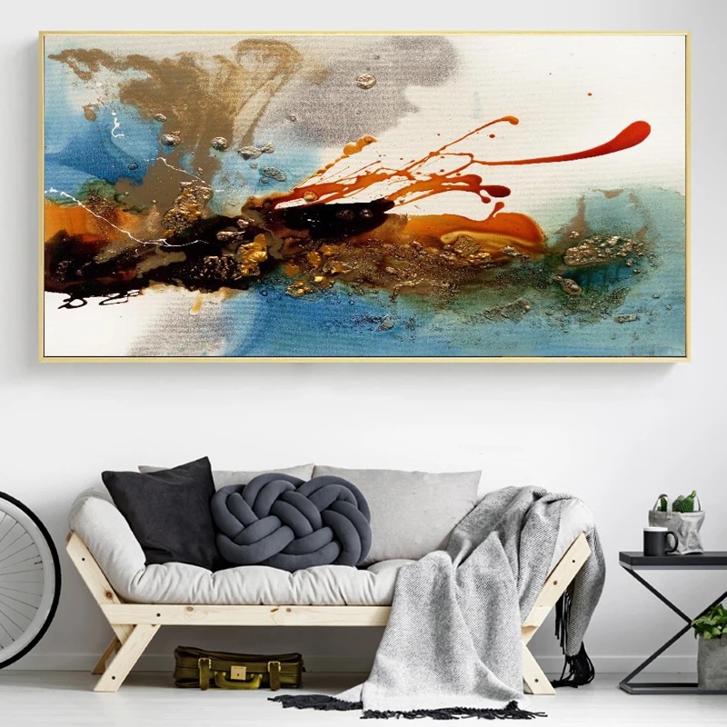 Modern Abstract Oil Painting Posters and Prints Wall Art Canvas Painting Colorful Rhythm Pictures for Living Room Decor No Frame