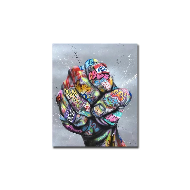 Street Graffiti Art Big Fist Canvas Paintings Abstract Art Poster and Print Wall Art Picture for Living Room Home Cuadros Decor