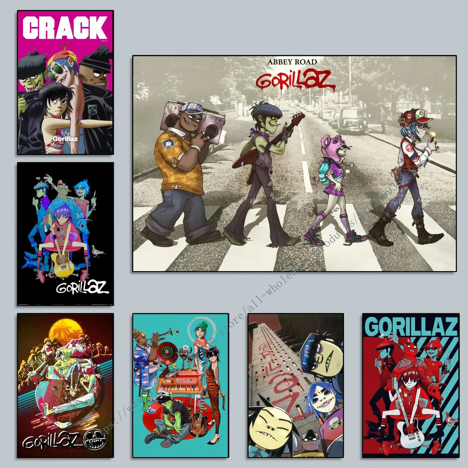 Gorillaz - High Quality Premium Poster and Wall Poster Painting Canvas Bedroom Large home décor