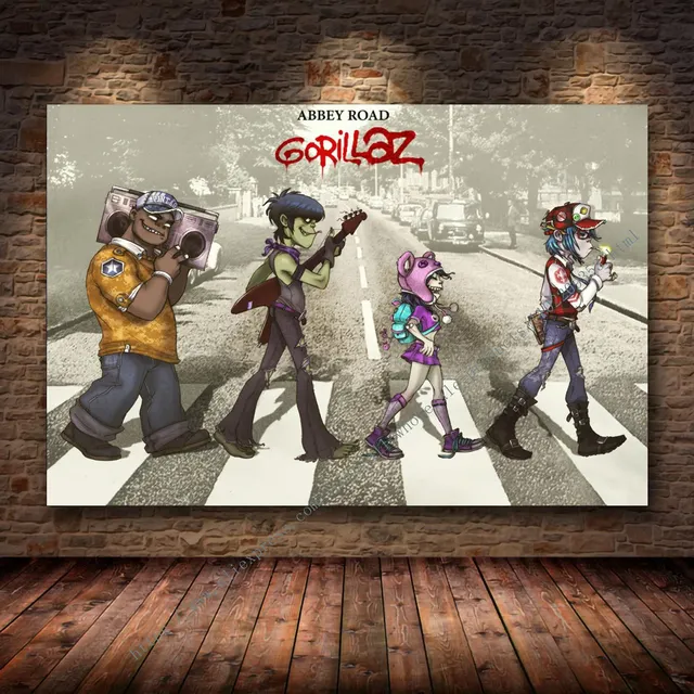 Gorillaz - High Quality Premium Poster and Wall Poster Painting Canvas Bedroom Large home décor