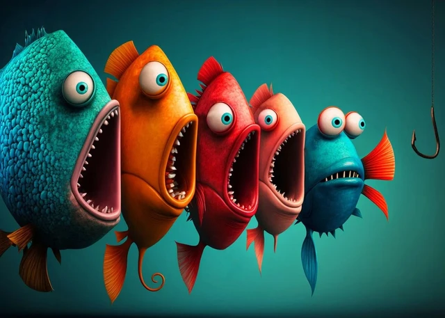 Wall Art Cartoon More Big Eyed Fish Family Posters Nursery Children's Room Bedroom Home Decoration