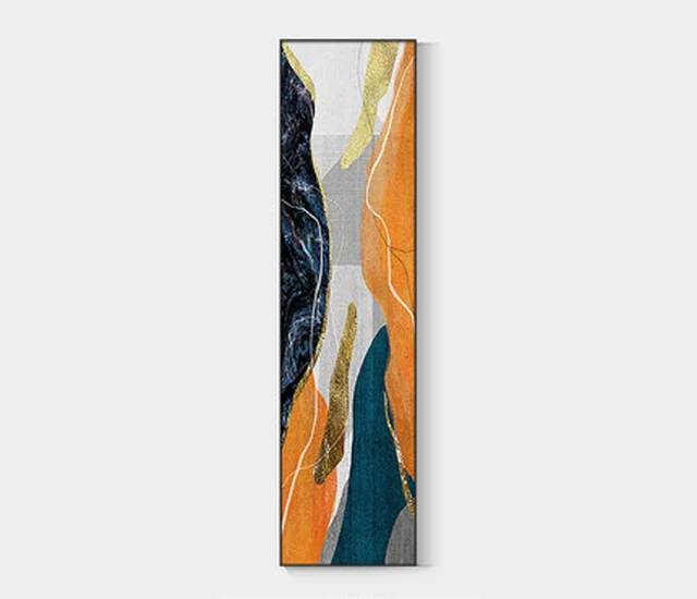 Modern minimalist abstract brushed decorative painting corridor dislocation geometric painting vertical strip