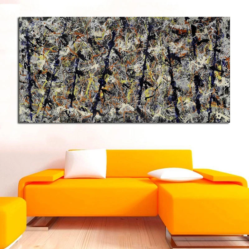 Large Size Wall Art Canvas Painting Abstract Colorful Poster Jackson Pollock Picture HD Print For Living Room Study Decoration