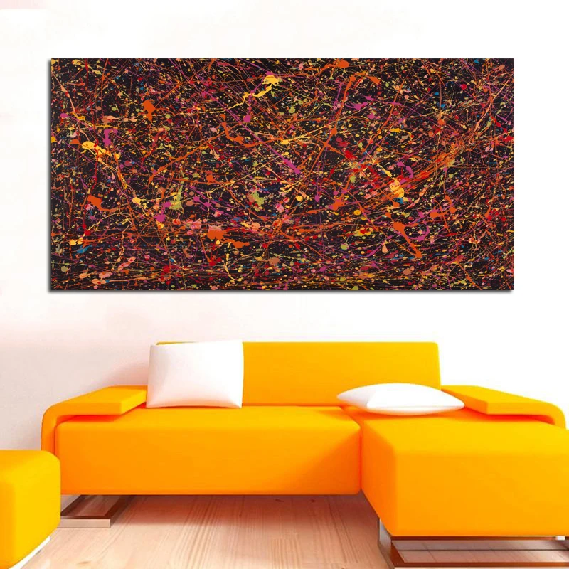 Large Size Wall Art Canvas Painting Abstract Colorful Poster Jackson Pollock Picture HD Print For Living Room Study Decoration