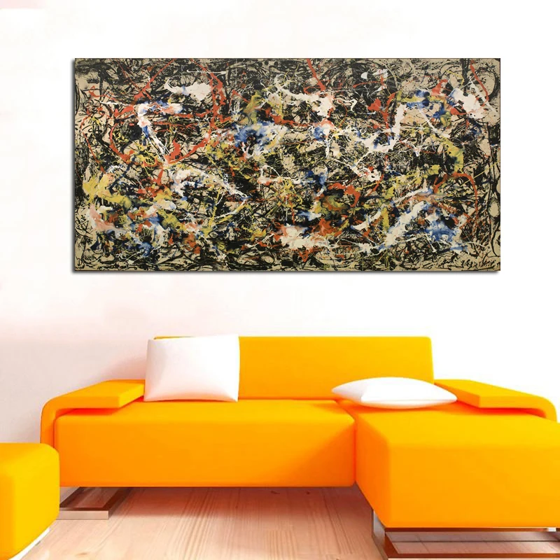 Large Size Wall Art Canvas Painting Abstract Colorful Poster Jackson Pollock Picture HD Print For Living Room Study Decoration