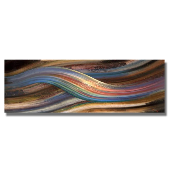 Modern Abstract Rainbow Oil Canvas Painting Ribbon Posters And Prints Wall Art Picture For Living Room Decor Cuadros