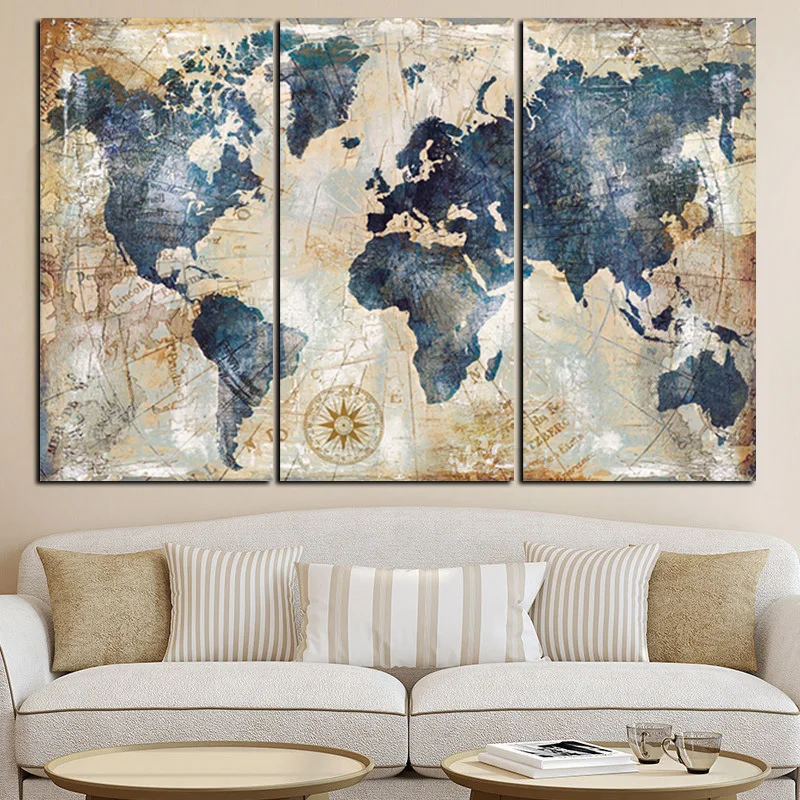 Big Size World Map Canvas Paintings Home Wall Posters For Living Room Decorative Pictures NO FRAME