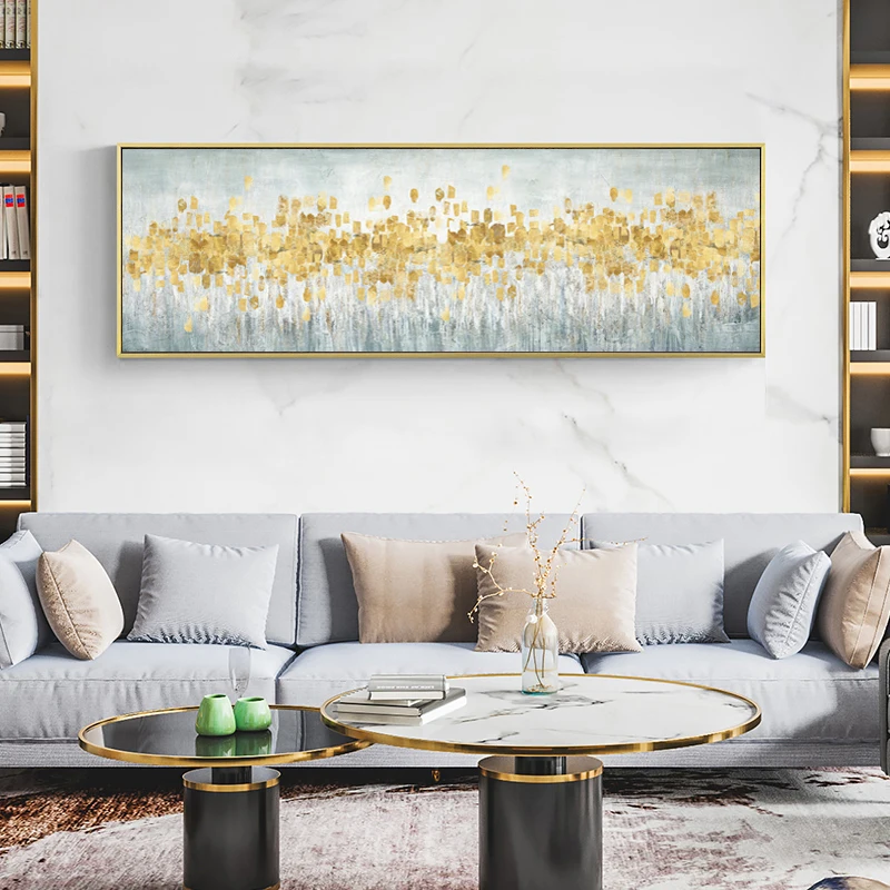 Big Size Wall Art Painting Abstract Golden Foil Oil Canvas Picture Posters and Print for Living Room Home Decor Unframed Cuadros