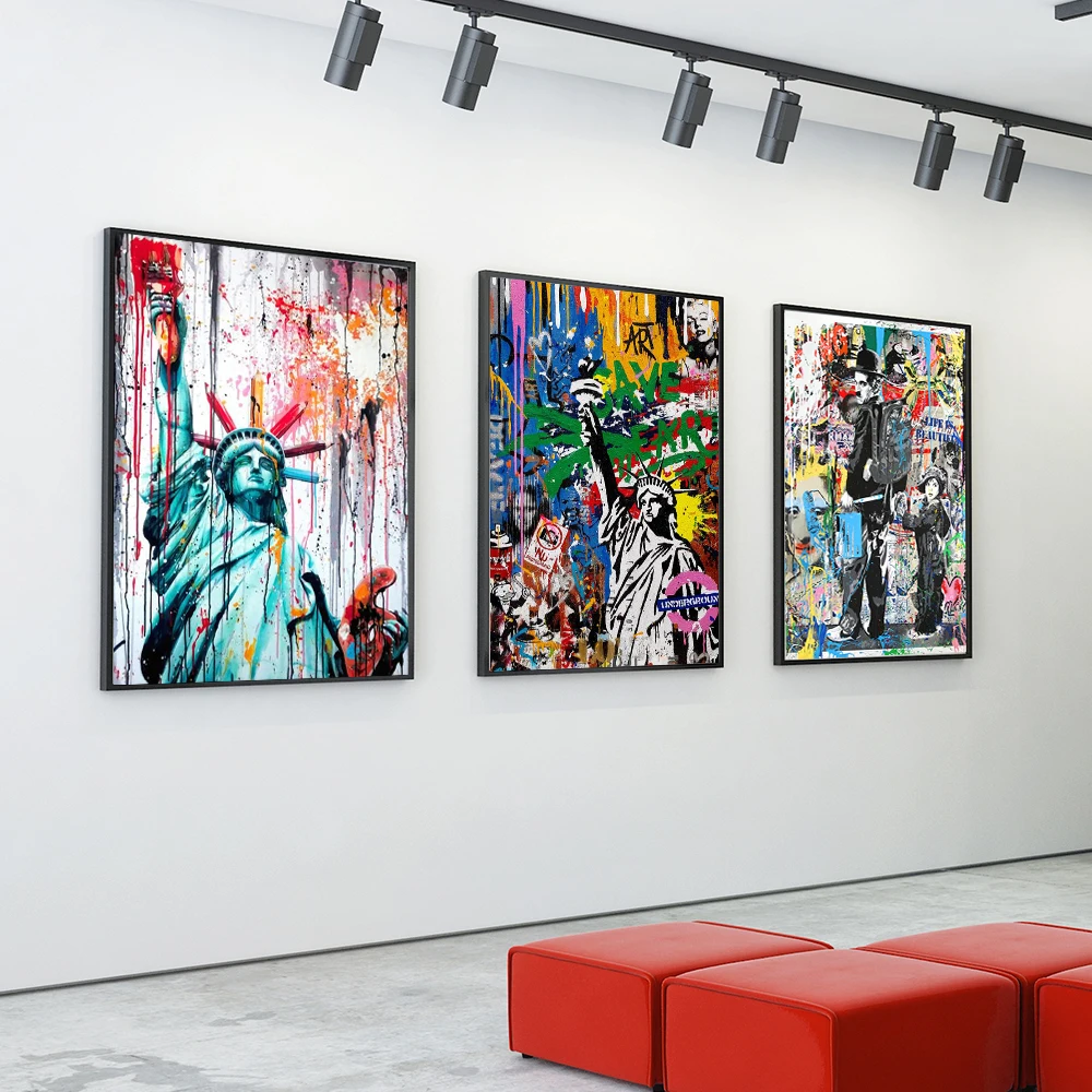 Street Graffiti Abstract Wall Art Poster Creative Light Bulb Canvas Painting Modern Home Bedroom Décor Mural