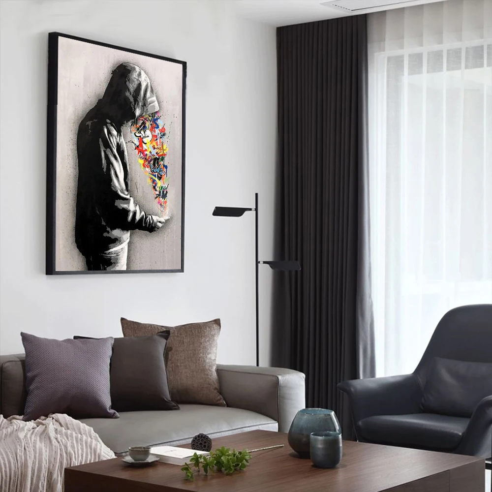 Street Graffiti Abstract Wall Art Poster Creative Light Bulb Canvas Painting Modern Home Bedroom Décor Mural