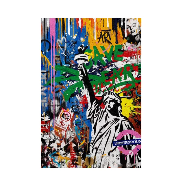 Street Graffiti Abstract Wall Art Poster Creative Light Bulb Canvas Painting Modern Home Bedroom Décor Mural
