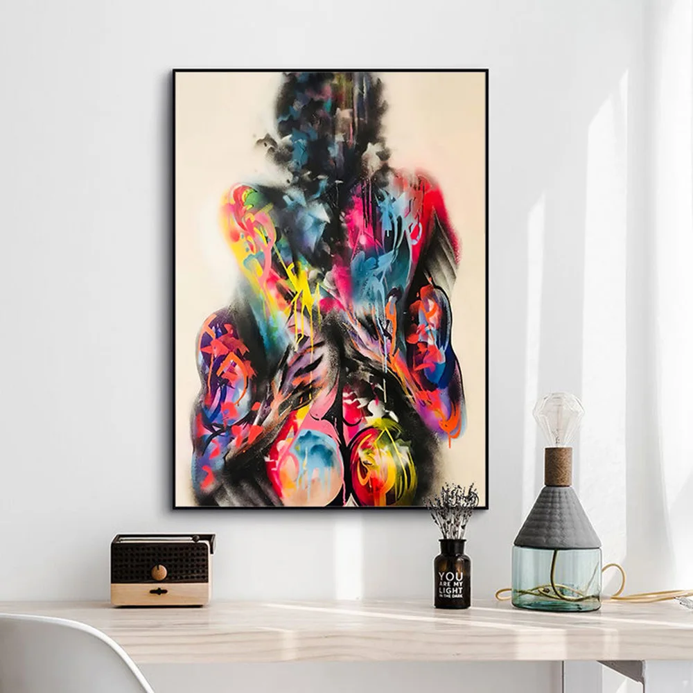 Abstract Graffiti Sexy Lady Lovers Prints Wall Art Canvas Paintings Modern Figures Posters for Living Room Home Decor Pictures