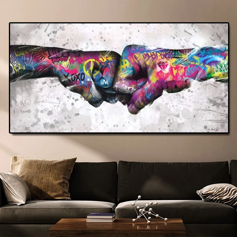 Abstract Graffiti Fist Wall Art Picture Poster and Prints Canvas Decorative Paintings for Living Room Child Bedroom Home Decor