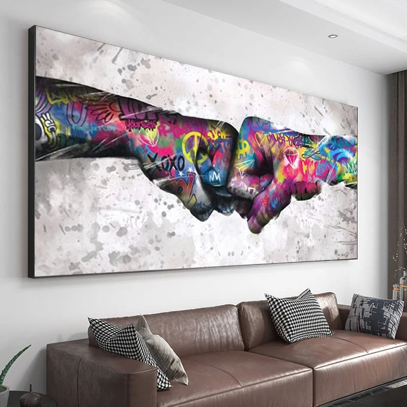 Abstract Graffiti Fist Wall Art Picture Poster and Prints Canvas Decorative Paintings for Living Room Child Bedroom Home Decor