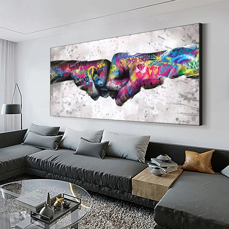 Abstract Graffiti Fist Wall Art Picture Poster and Prints Canvas Decorative Paintings for Living Room Child Bedroom Home Decor