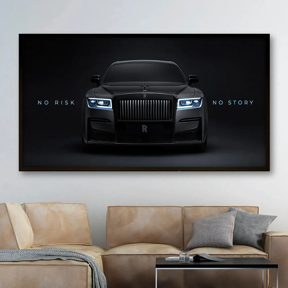 Black Car Canvas Poster Prints Picture Posters For Living Room Bedroom Wall Art Motivation Office Decoration Large Mural Gift