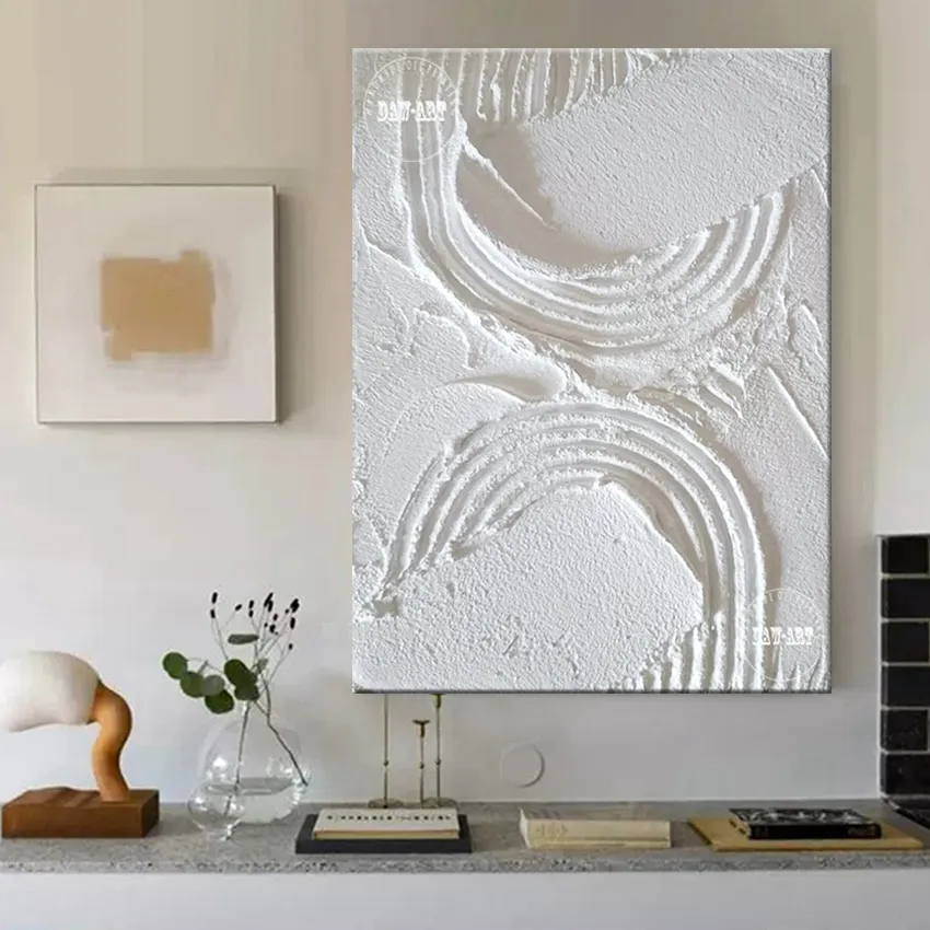 Conception White Line Abstract Oil Painting On Canvas In Living Room Modern Wall Art Home Decorative Painting Gift Frameless