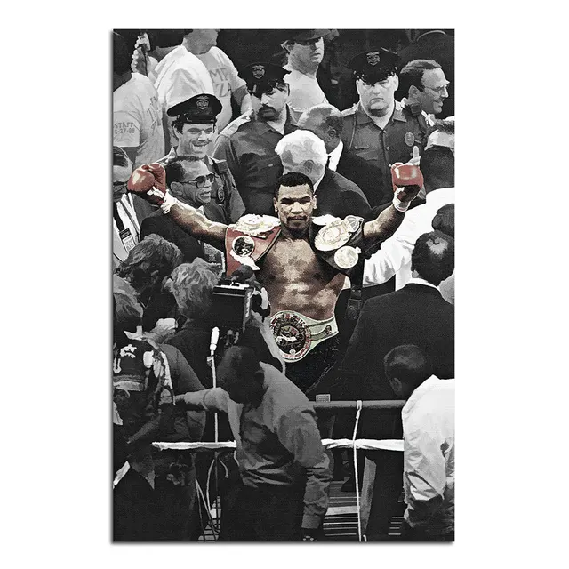 Mike Tyson Celebrating Poster and Prints Wall Canvas Boxing Art Painting Sports Decorative Picture for Living Room Home Decor