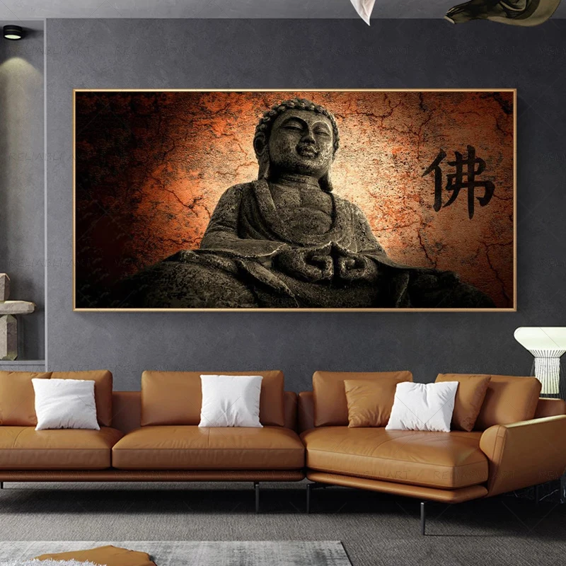 Big Size Buddha Posters Canvas Prints Religion Painting Pictures Wall Art For Living Room Modern Home Decor Cuadros NO FRAME