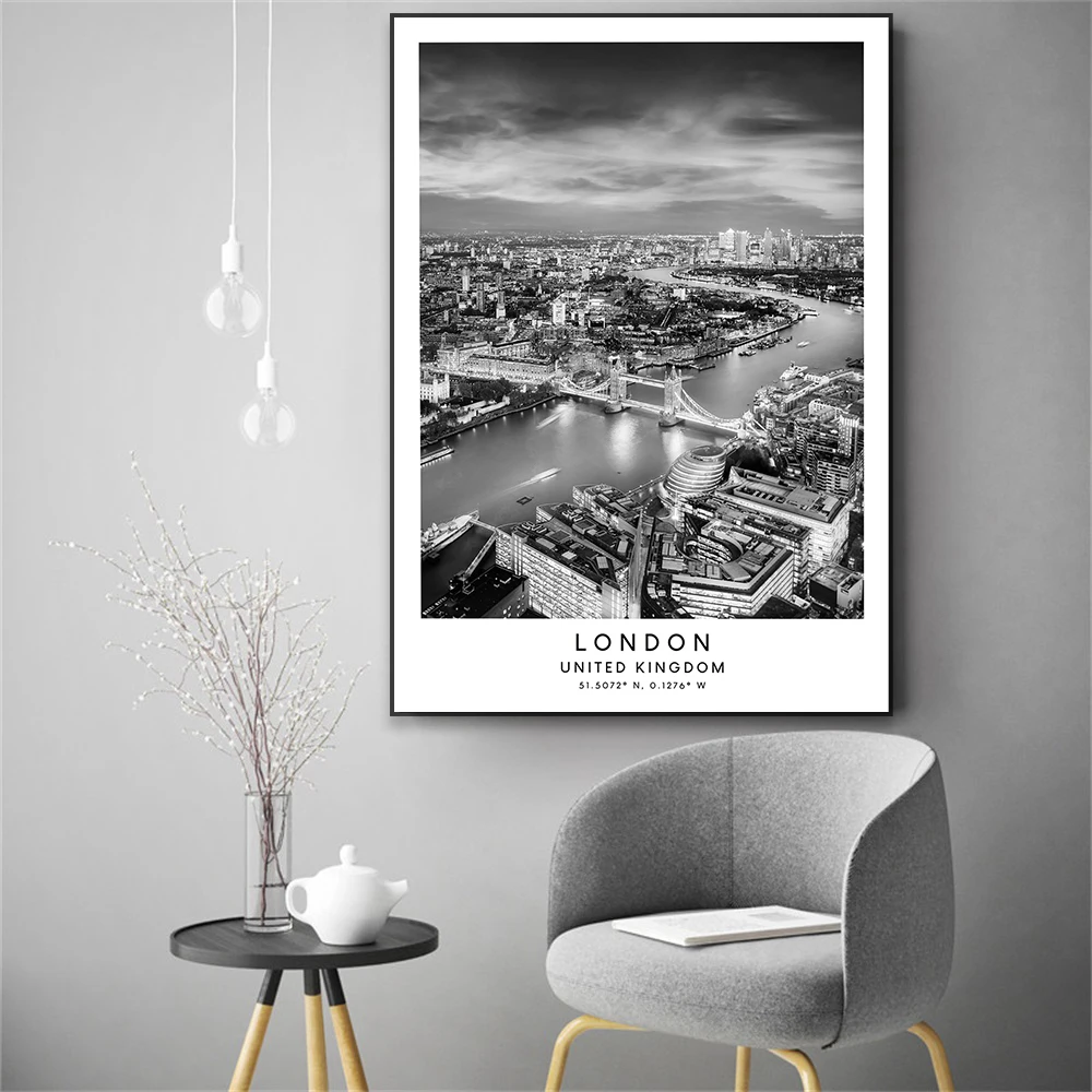 London Travel Print Black and White Poster St Paul's Cathedral Print Modern Minimalist Décor