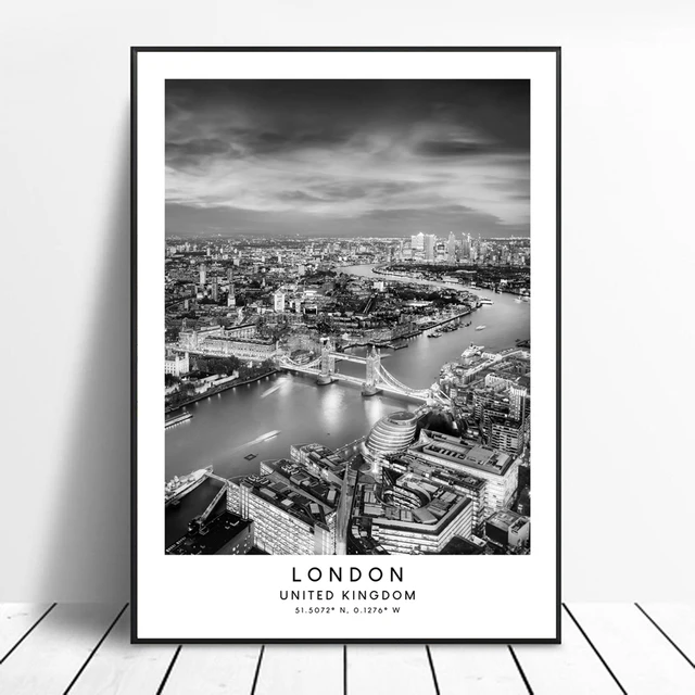 London Travel Print Black and White Poster St Paul's Cathedral Print Modern Minimalist Décor