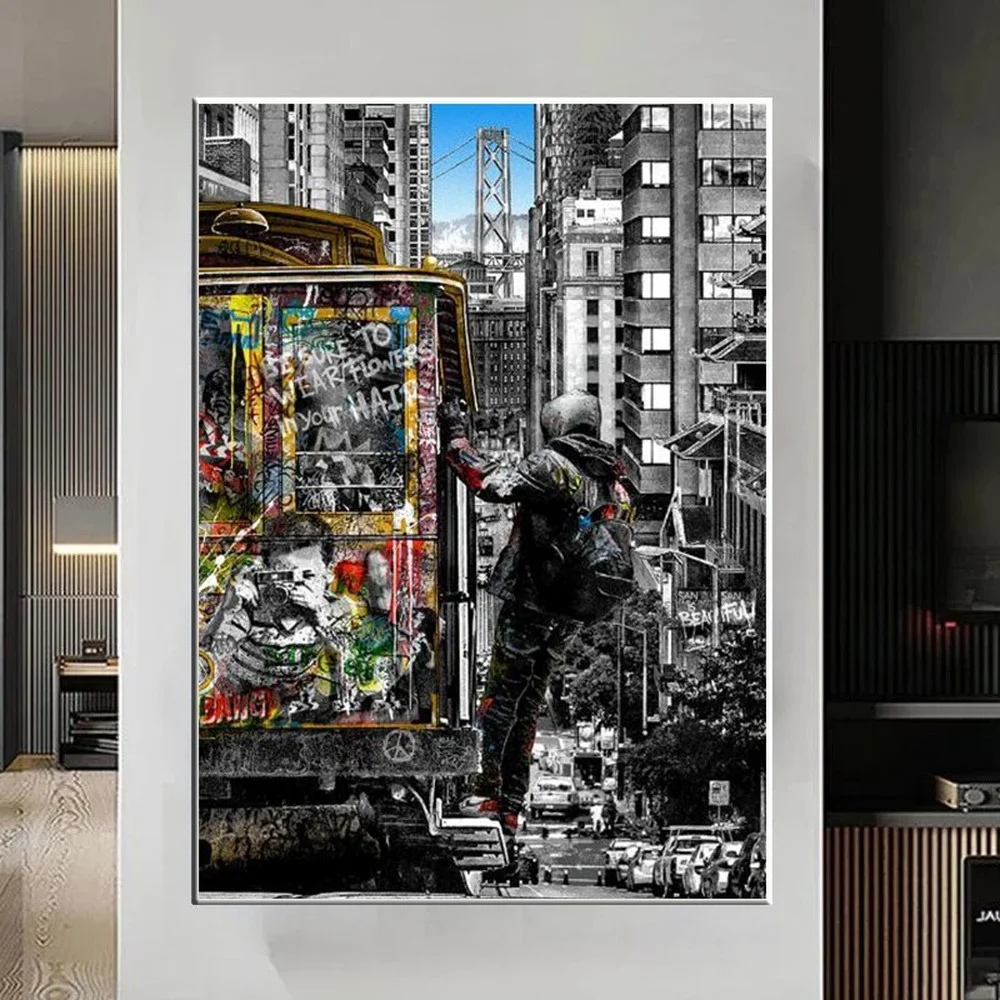Modern Graffiti Art Canvas Paintings on The Wall Art Posters and Prints Street Art Wall Pictures Home Decoration Cuadros Decor