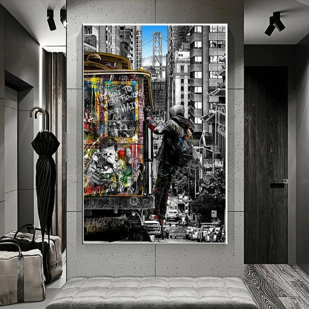 Modern Graffiti Art Canvas Paintings on The Wall Art Posters and Prints Street Art Wall Pictures Home Decoration Cuadros Decor