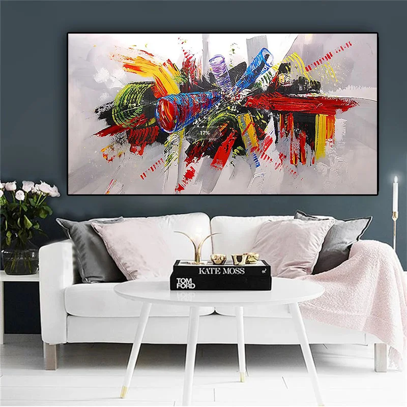 Large Size Nordic Abstract Colorful Canvas Painting Modern Living Room Decorative Posters and Prints Wall Art Picture Home Decor