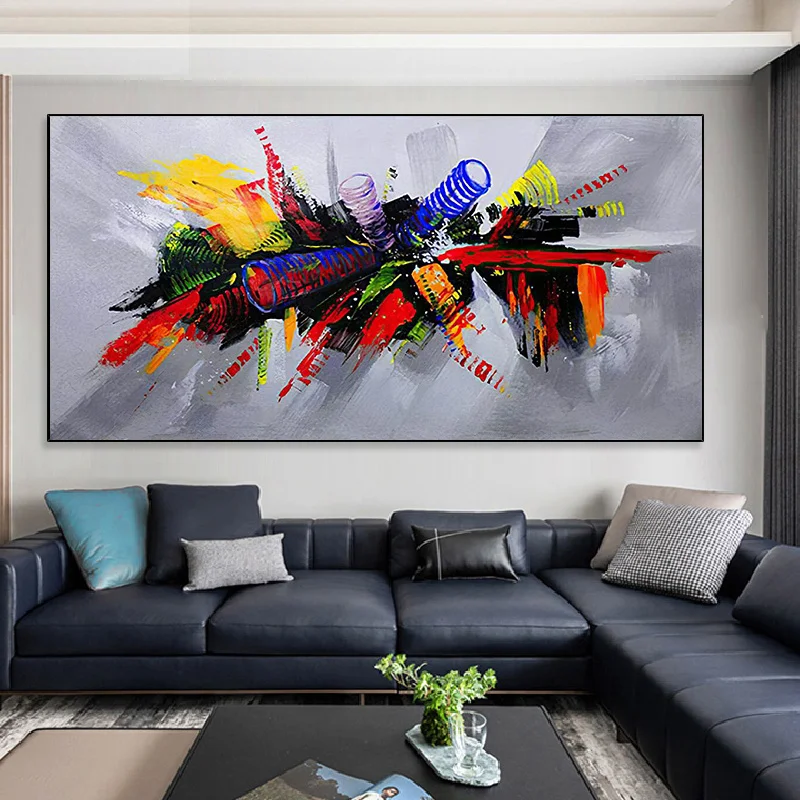 Large Size Nordic Abstract Colorful Canvas Painting Modern Living Room Decorative Posters and Prints Wall Art Picture Home Decor