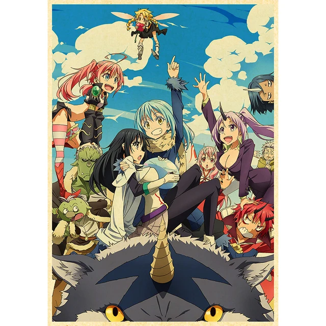 That Time I Got Reincarnated as a Slime Anime Poster Vintage Prints on Kraft Paper Home Décor Picture Art Wall Stickers