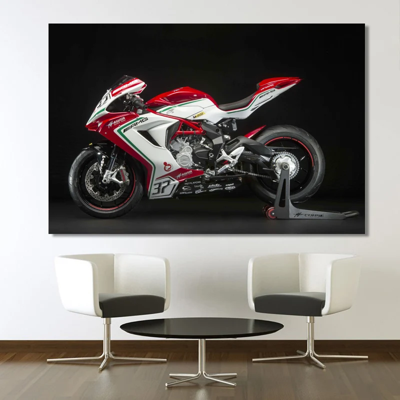 Superbike MV Agusta F3 675 RC Motorcycles 4K Wallpaper Posters Wall Art Canvas Prints Modern Painting for Home Room Decor