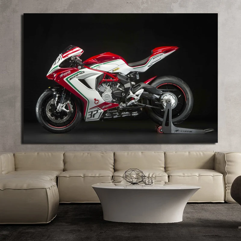 Superbike MV Agusta F3 675 RC Motorcycles 4K Wallpaper Posters Wall Art Canvas Prints Modern Painting for Home Room Decor