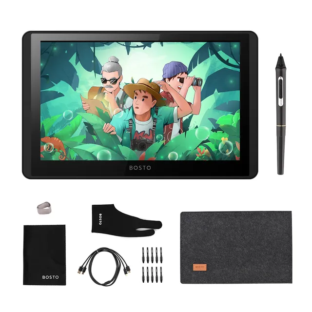 12HD-A H-IPS LCD Graphics Drawing Tablet Monitor 11.6 Inch Size 1366x768 Display 8192 Pressure Level Support Windows MacOS