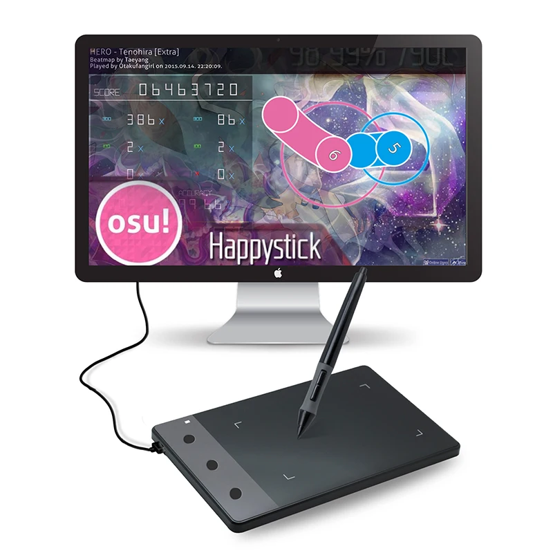 H420 Mini Graphics Tablet with 3 Customized Press Keys Signature Pad 2048 Level Pressure Drawing Tablet Perfect for OSU